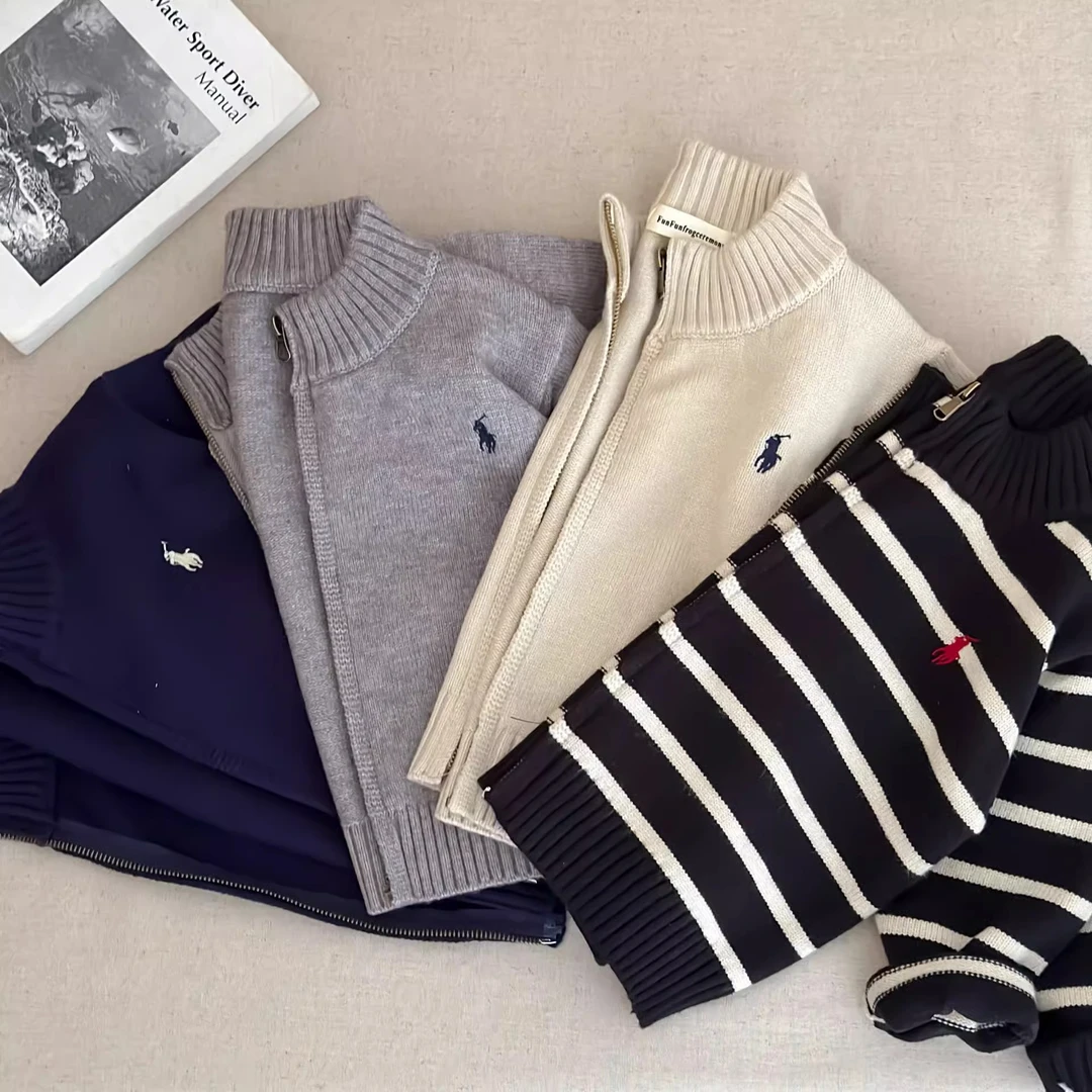 童装开衫毛衣春秋款外套男女童加厚开衫外套韩系洋气针织上衣秋装