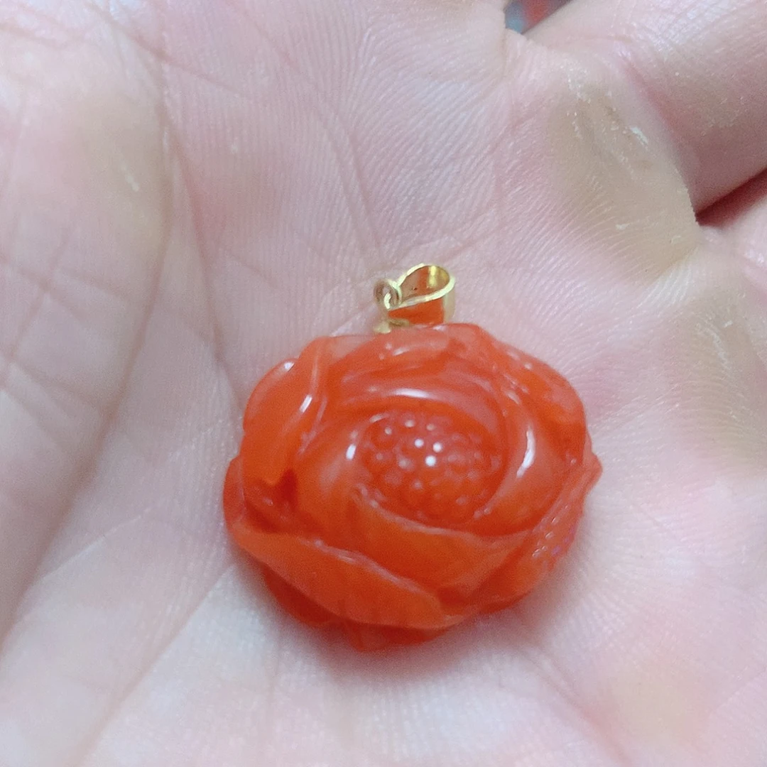 南红玛瑙银S925镶嵌吊坠(不含链)