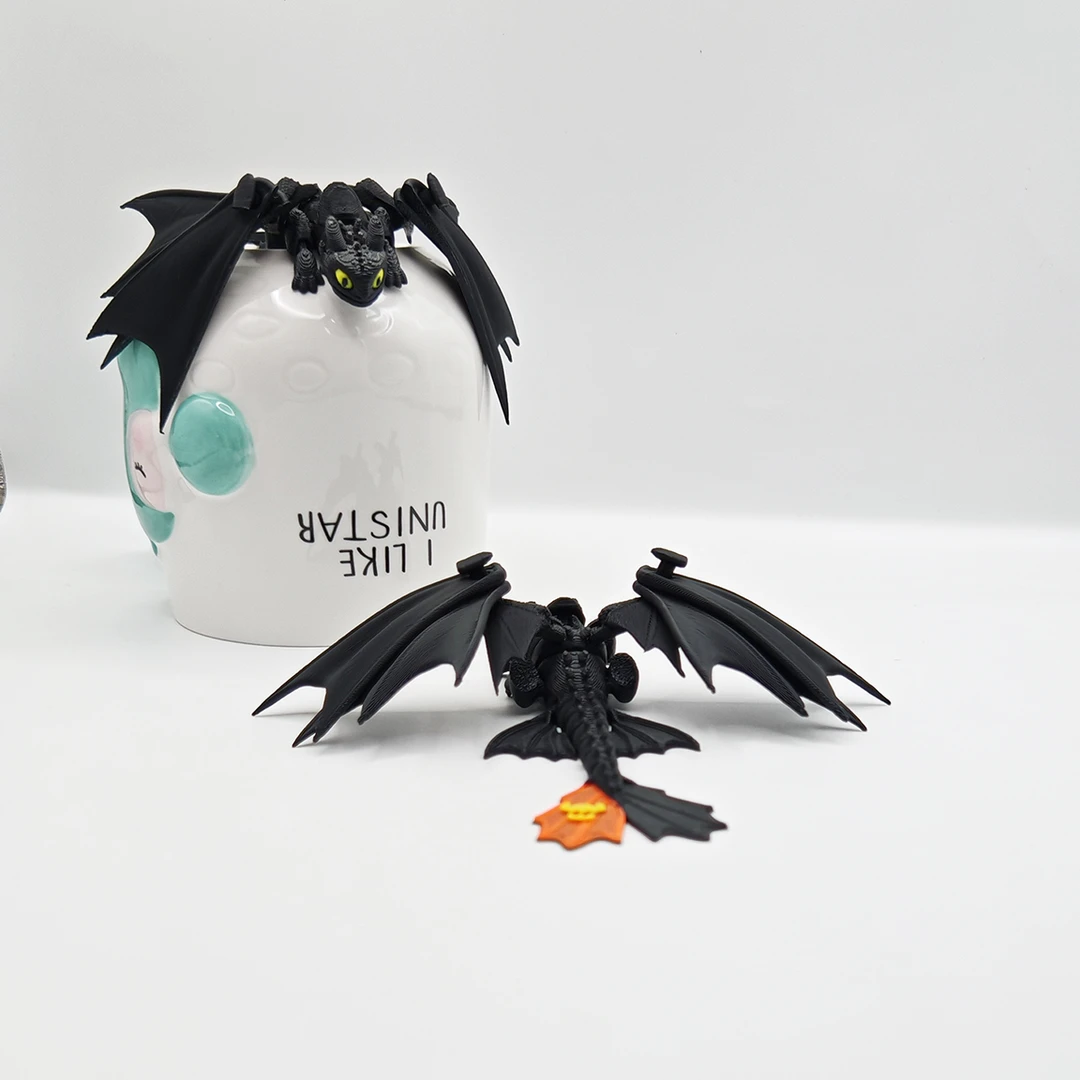 3D打印仿真驯龙高手无牙仔光煞动物模型玩具摆件