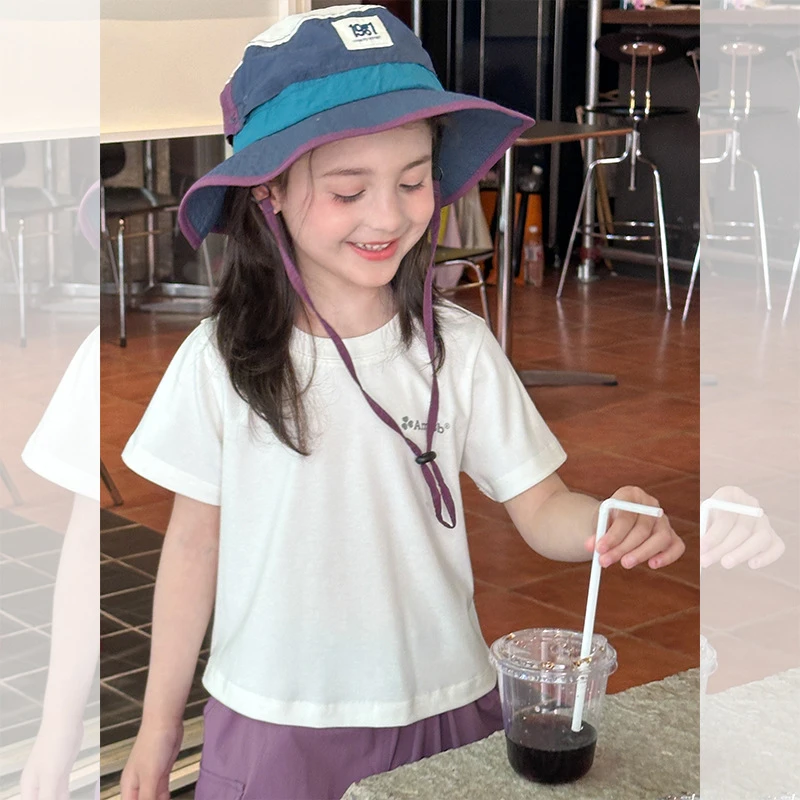 【断码清】现货儿童字母T恤高品质莱赛尔冰感休闲圆领T恤25C028