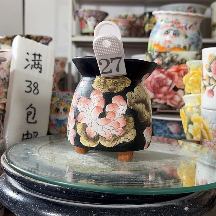 景德镇手绘花盆幸运花盆