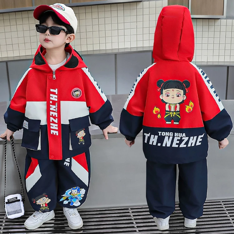 儿童衣服2025秋季新款男童套装帅气网红小男孩春秋装宝宝外套