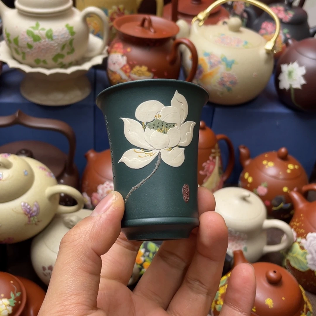 红泥茶杯紫砂主人杯60cc