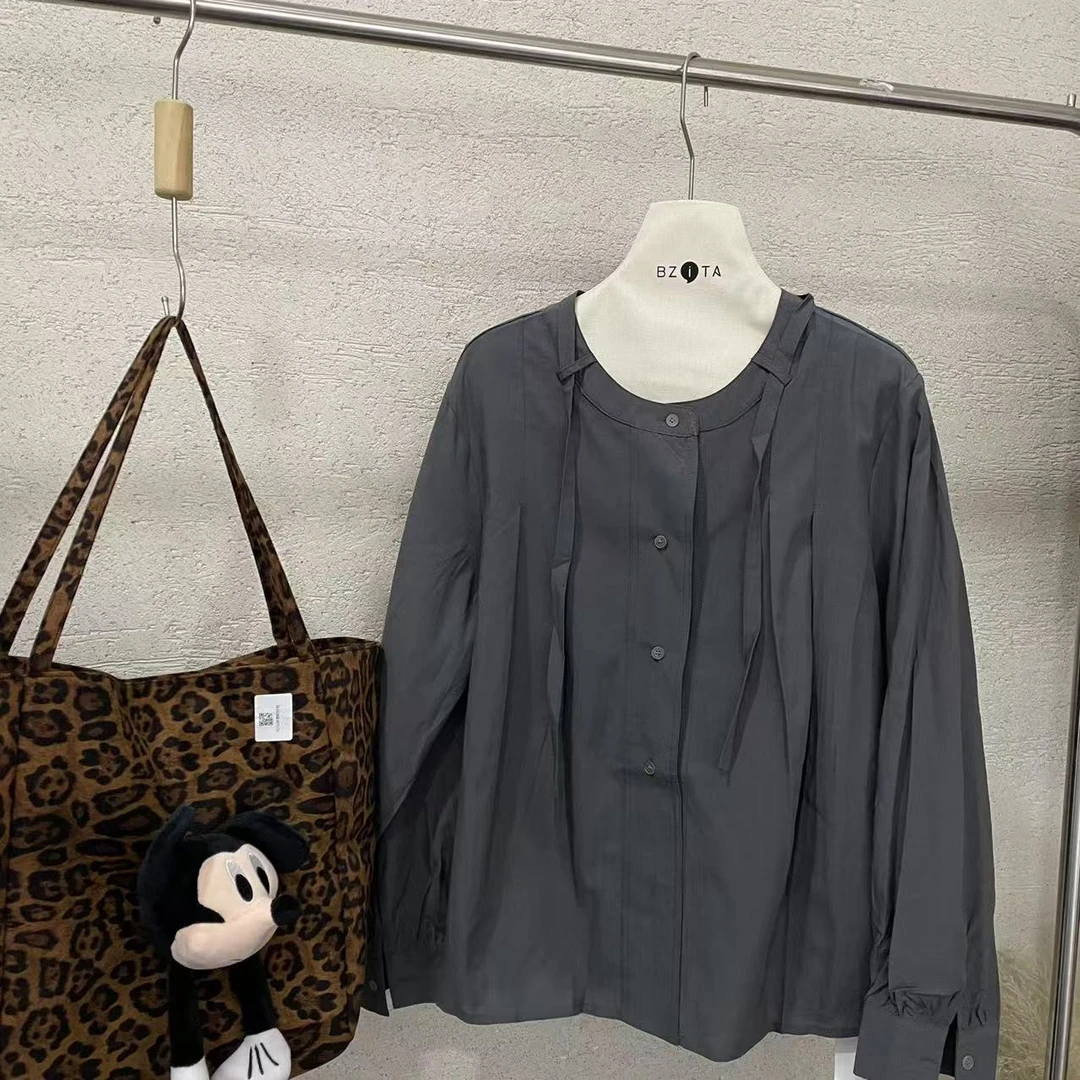 【 雨•美 推荐 】55128深灰色时尚百搭简约衬衫