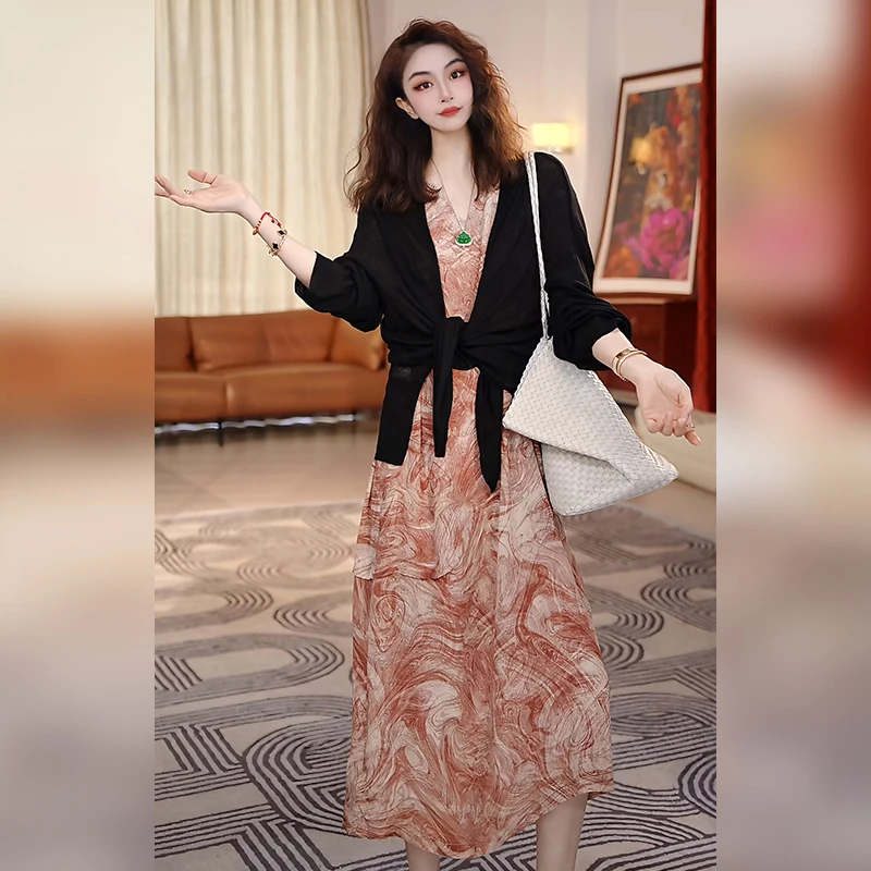 【linda姐高端线】新款时尚轻奢气质百搭薄款针织开衫AS5ZKS0047