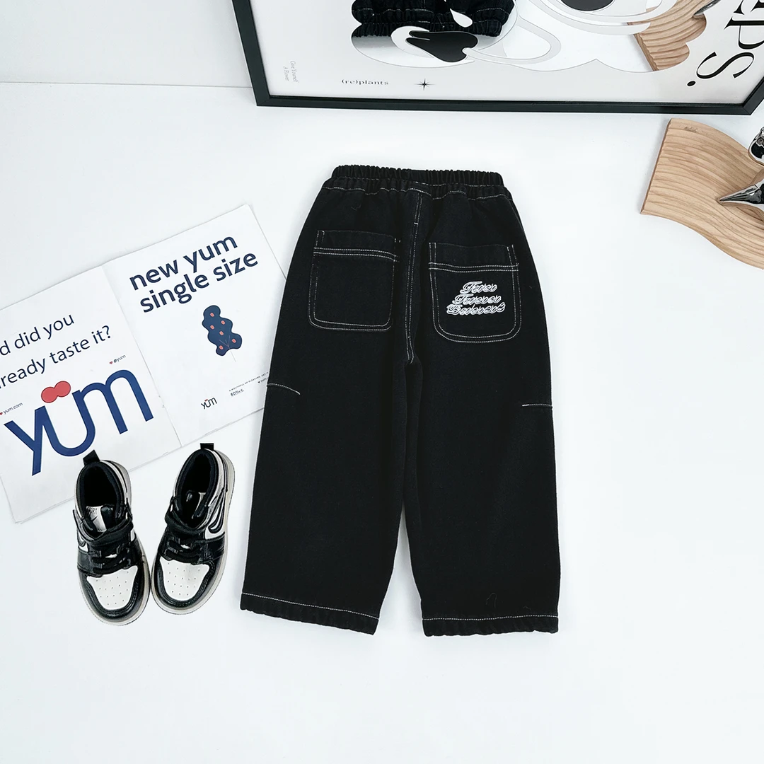 男童冬牛仔裤加绒裤子儿童2025新款秋冬装 D-LL810 悠悠童话童装