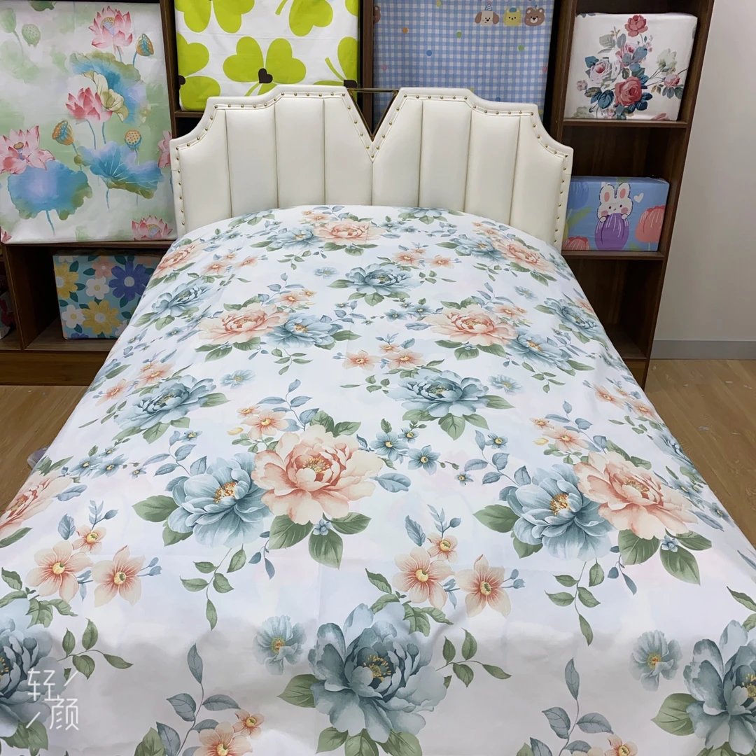 【牡丹花开2.3米】双人床单2.3×2.4米加厚山东老粗布软凉席奢华床品