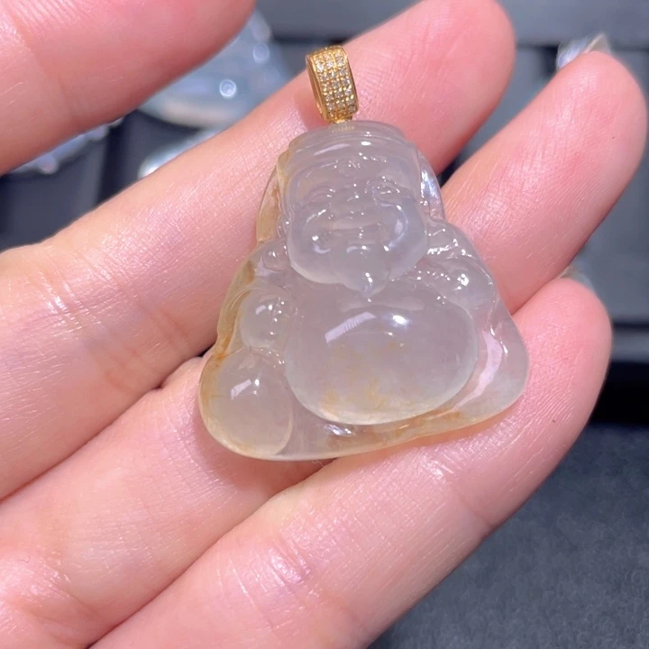 颈饰18K金镶嵌翡翠翡翠