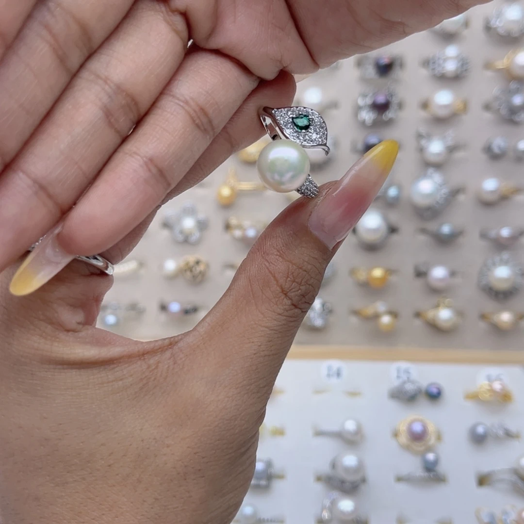 ****・合金戒指淡水珍珠