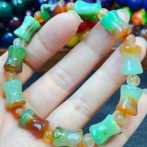 玛瑙/玉髓手链未镶嵌盐源竹节