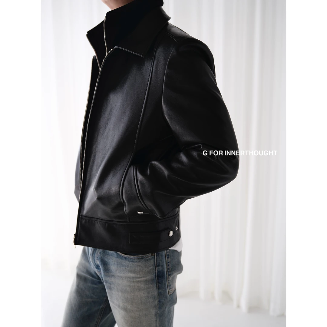 G FOR INNERTHOUGHT|土耳其进口高光油蜡羊皮填充意大利B*C棉夹克