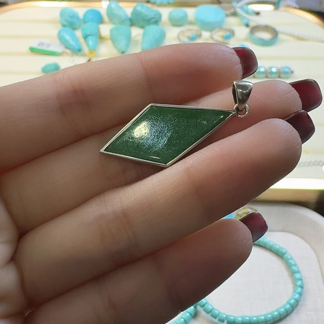 绿松石银S925镶嵌颈饰