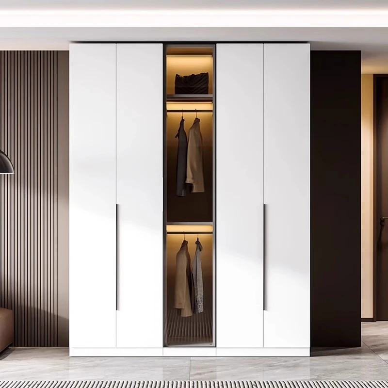 钢制家用无甲醛衣柜卧室一门到顶金属衣橱现代简约带抽屉储物柜子