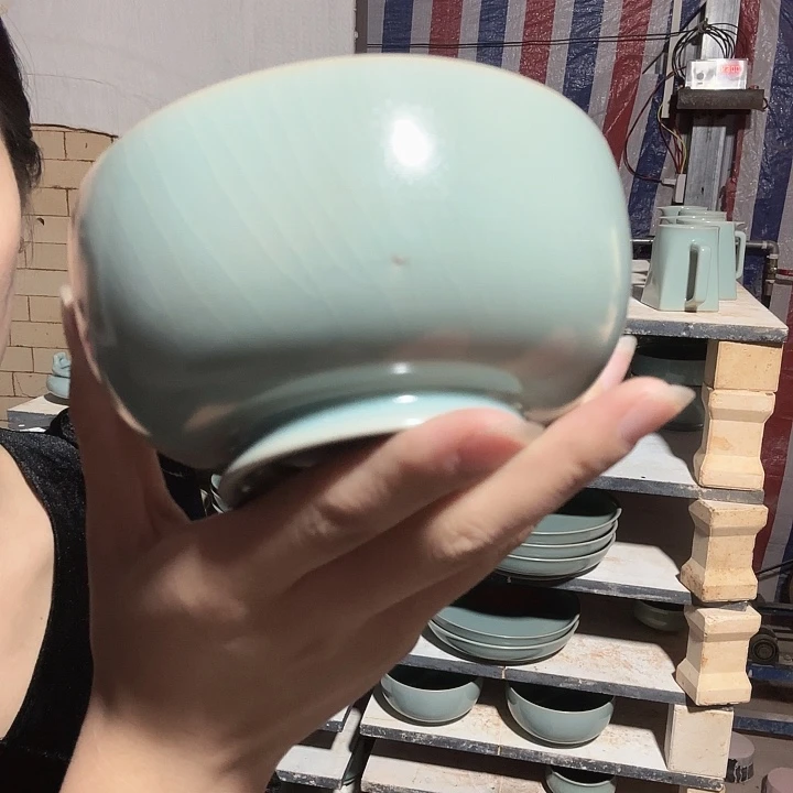 摆件汝瓷罗汉碗支钉烧仿古釉大瑕