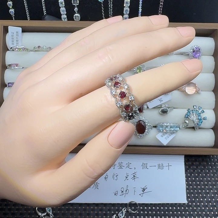 石榴石未镶嵌戒指4444