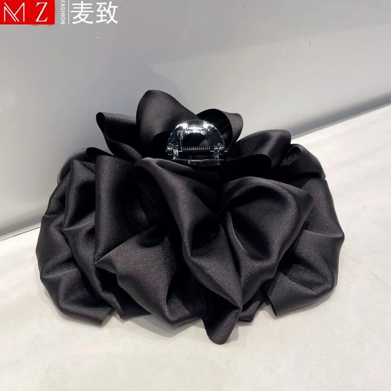 韩国高档蓬松云朵泡泡抓夹女 2025新款大号蝴蝶结盘发鲨鱼夹发夹