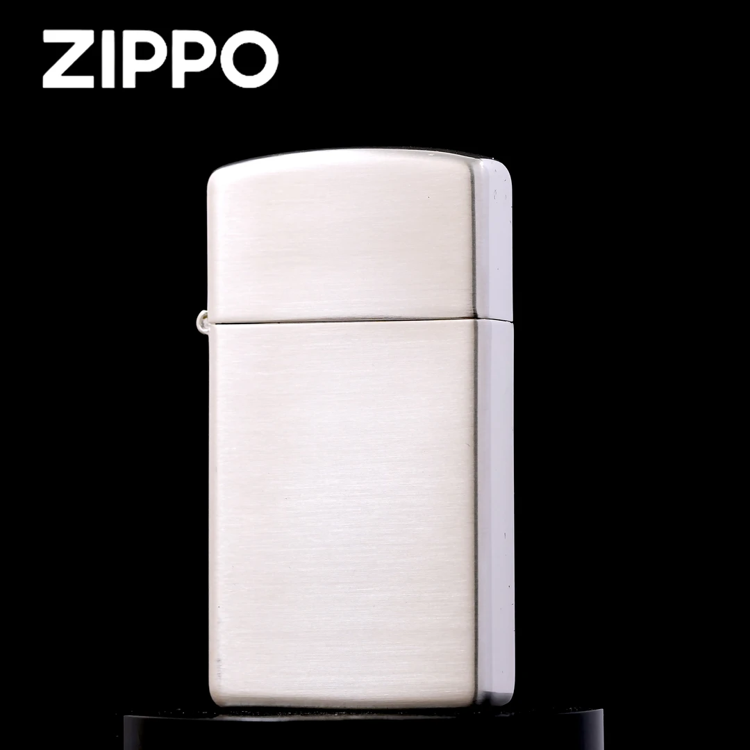ZIPPO打火机正品/常规纤巧拉丝镀银光板经典简约【达人专属】MBJ1
