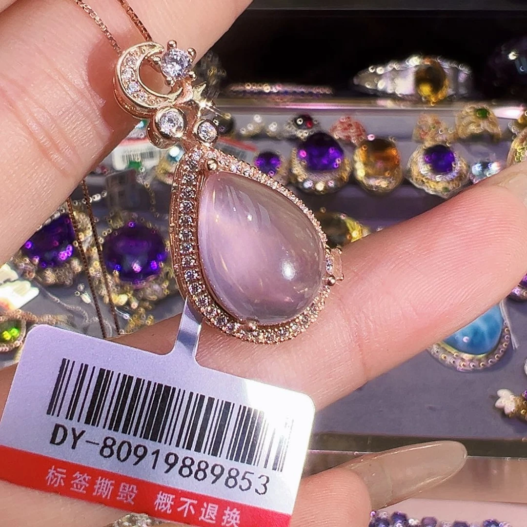 银S925镶嵌珠宝半成品芙蓉石