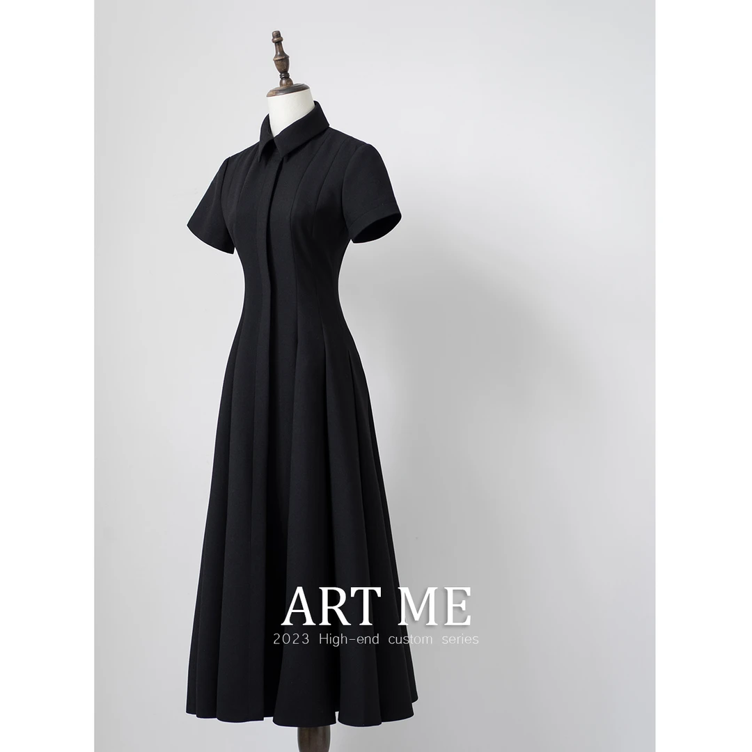 鎏金系列qy011压褶连衣裙