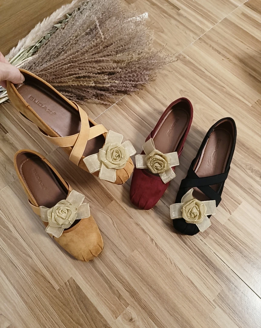 内增高2025秋冬复古交叉绑带玛丽珍5cm山茶花时尚真皮网红单鞋女