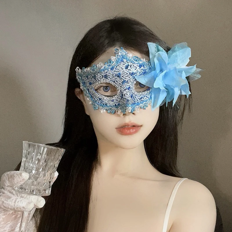 万圣节面具半脸女化妆舞会派对cosplay假面性感蕾丝花边公主眼罩