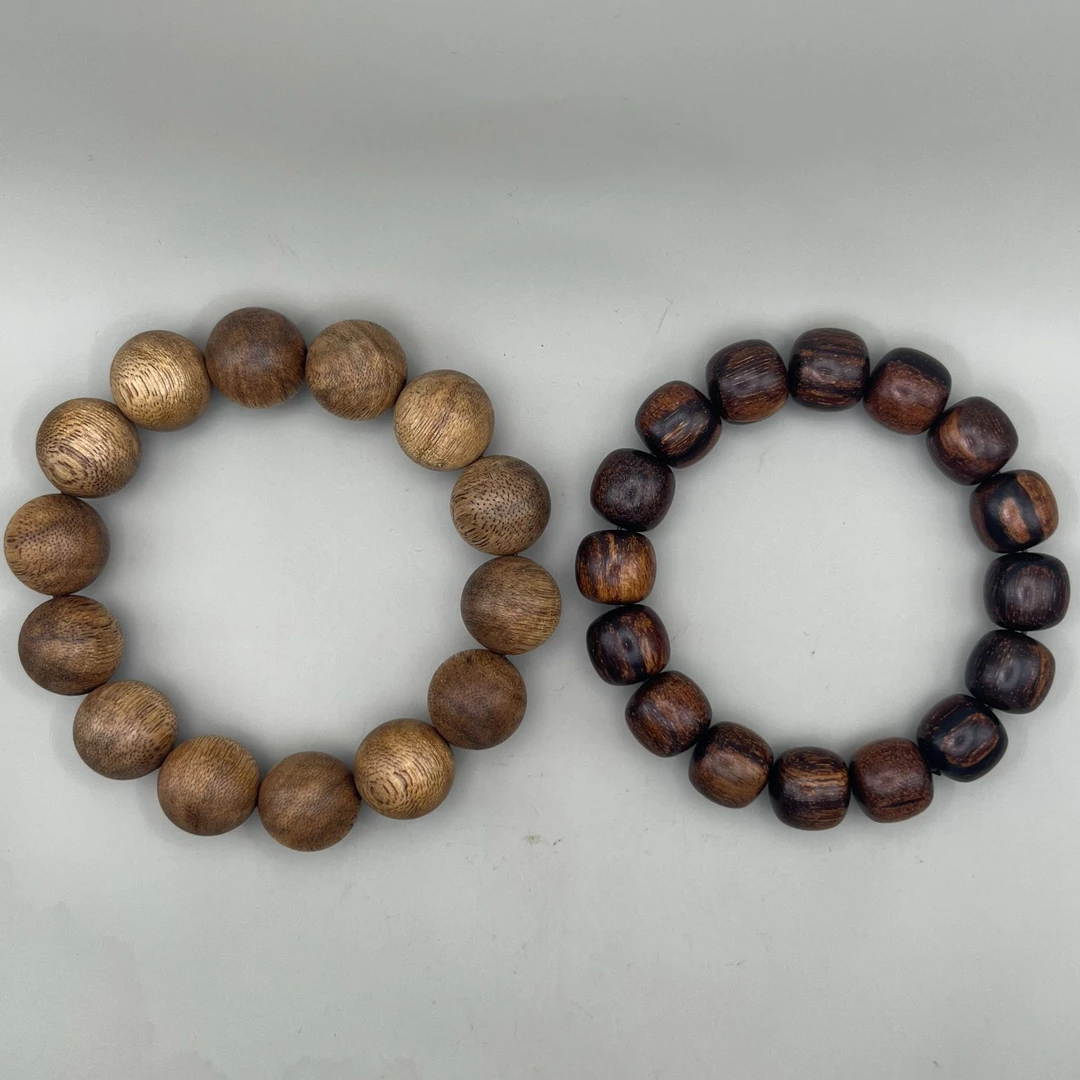 沉香【老蒙精选 】CZX3445菩萨棋沉香单圈手串 送贡木单圈手串