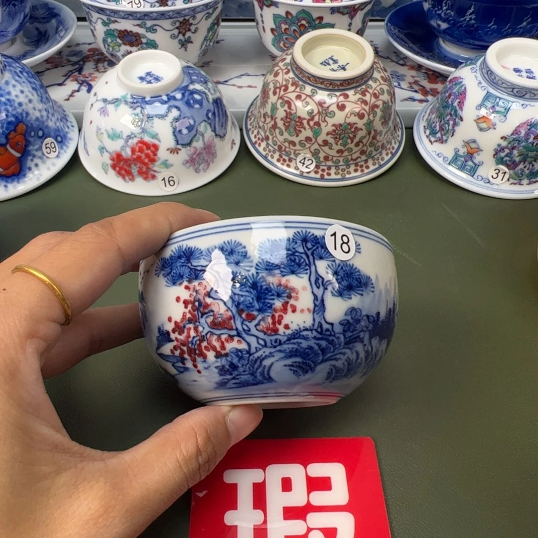 陶瓷景德镇纯手工纯手绘茶具木木18开片