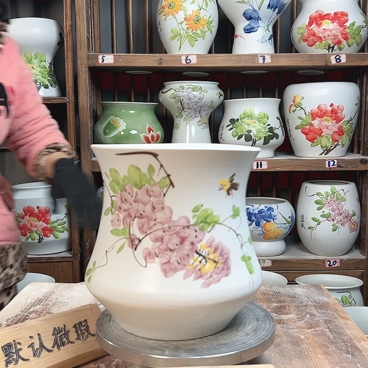 摆件小蛮腰紫藤陶瓷新款陶瓷大