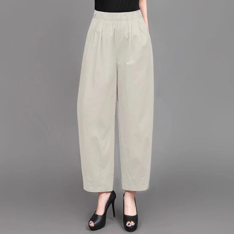 2025新款夏季哈伦薄款裤女九分裤宽松大码休闲萝卜显瘦腿休闲裤