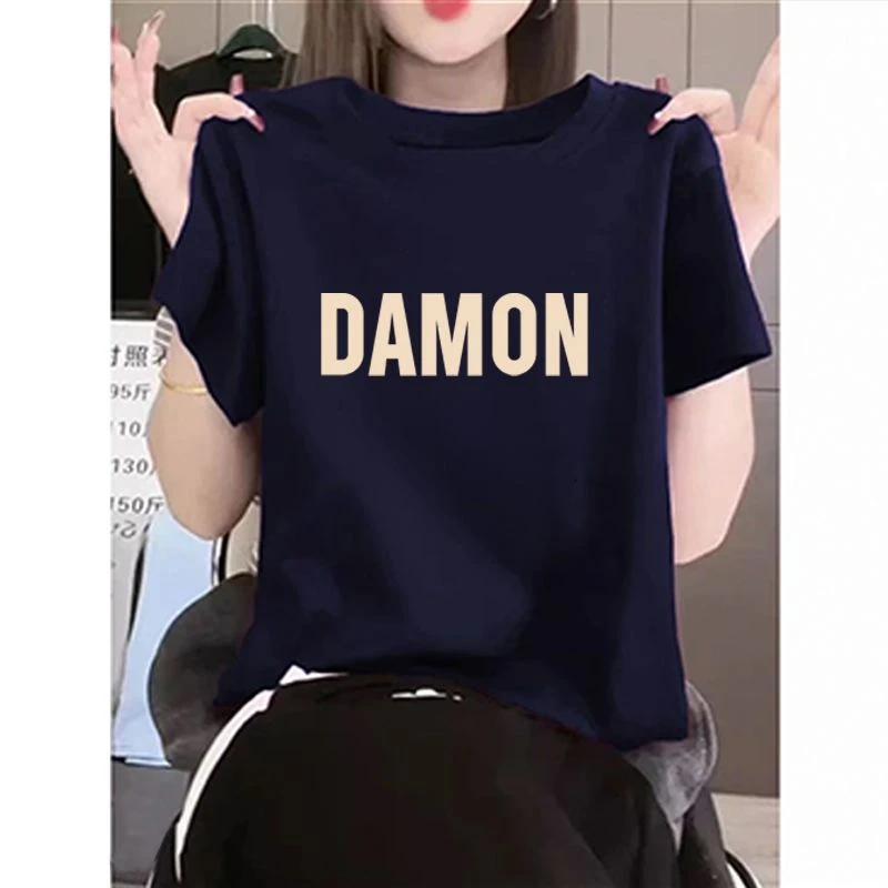 2025新款夏季正肩纯棉短袖t恤女时尚百搭洋气宽松显瘦打底衫上衣