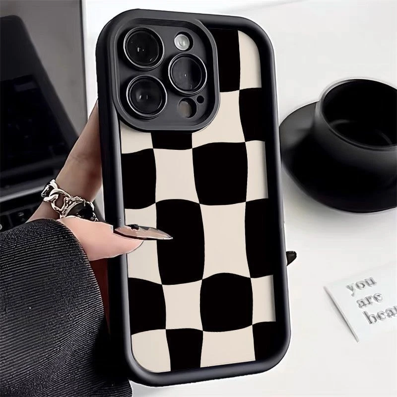 不规则格子iPhone15/14ProMax手机壳13苹果12/11全包XS/XR/手机套