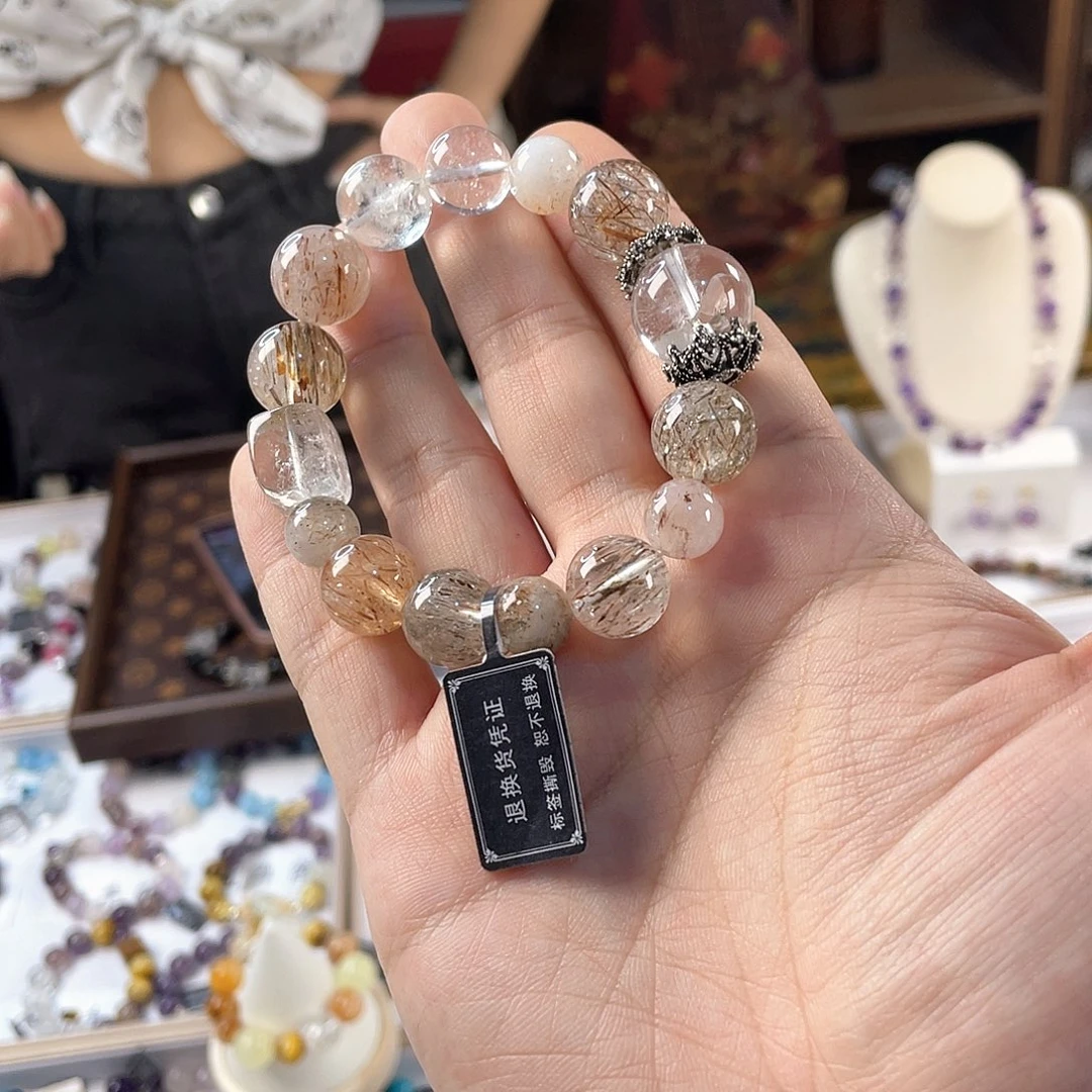 银S925镀金镶嵌手链水晶