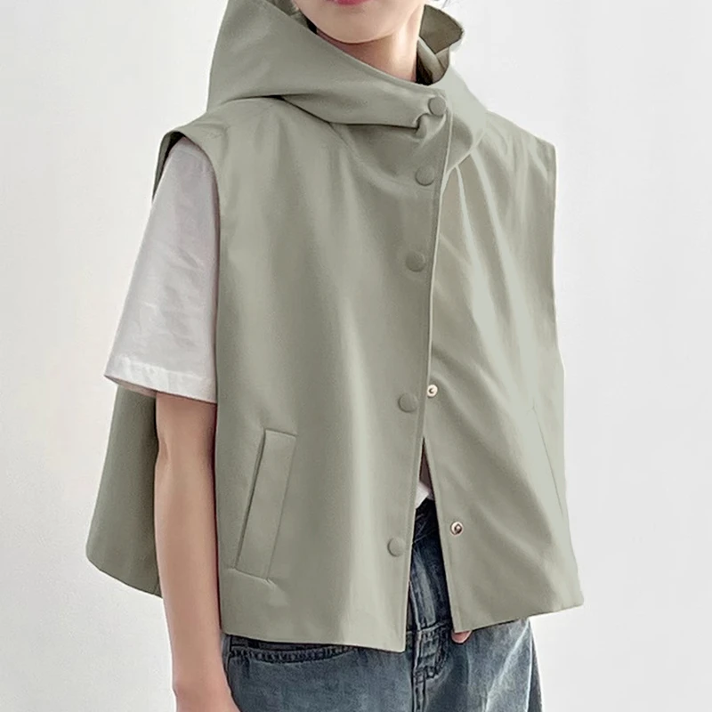 春夏秋季2025新款外穿休闲无袖开衫女短款防晒薄外套户外运动马甲