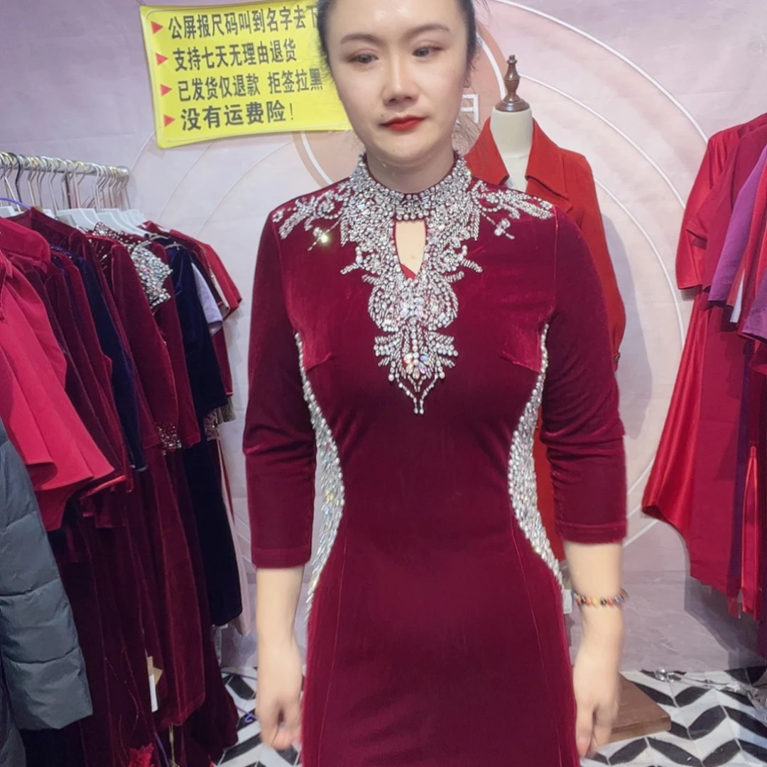 心****3xl码旗袍连衣裙修身显瘦