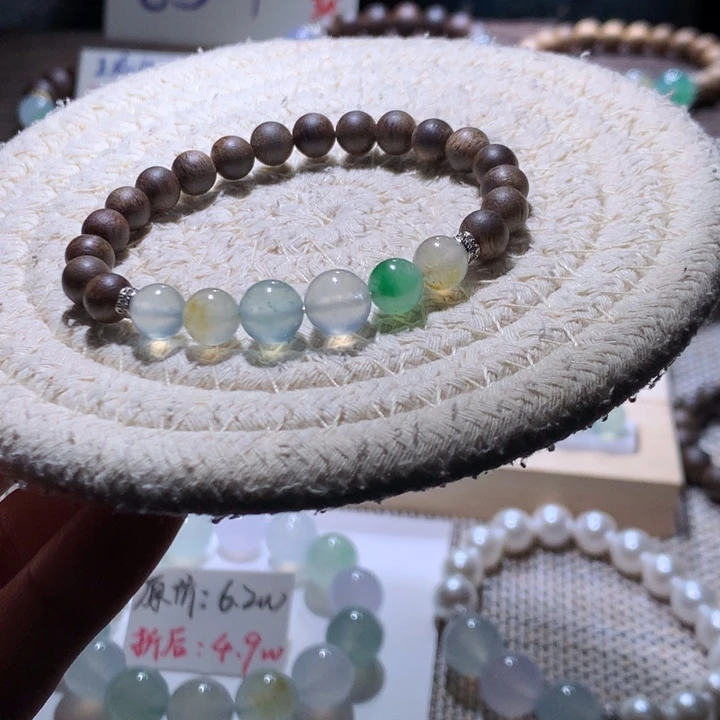 翡翠散珠福利高冰手手串卡7-8