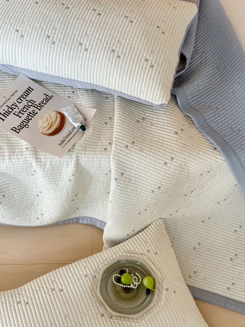 2025新款大鹅正品 星恋双面莫代尔床盖三件套再生纤维素刺绣床盖