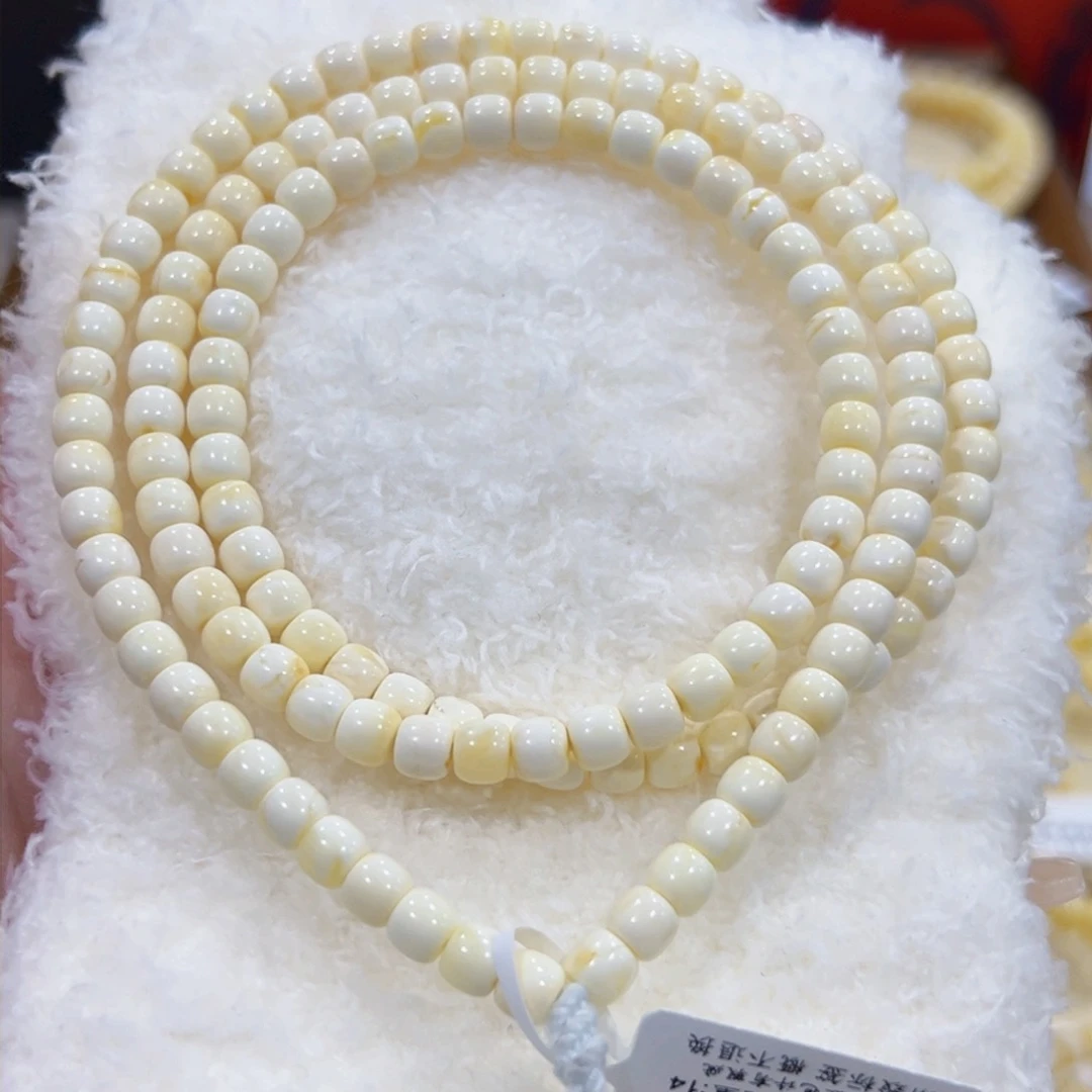 蜜蜡手链未镶嵌爱*.5.5m瓷白长串
