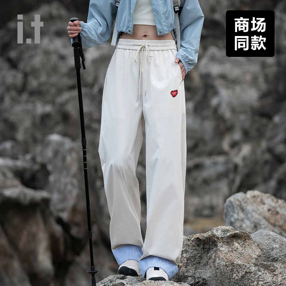 I.T旗下CHOCOOLATE户外露营爬山裤子女早秋新款宽松休闲裤男直筒