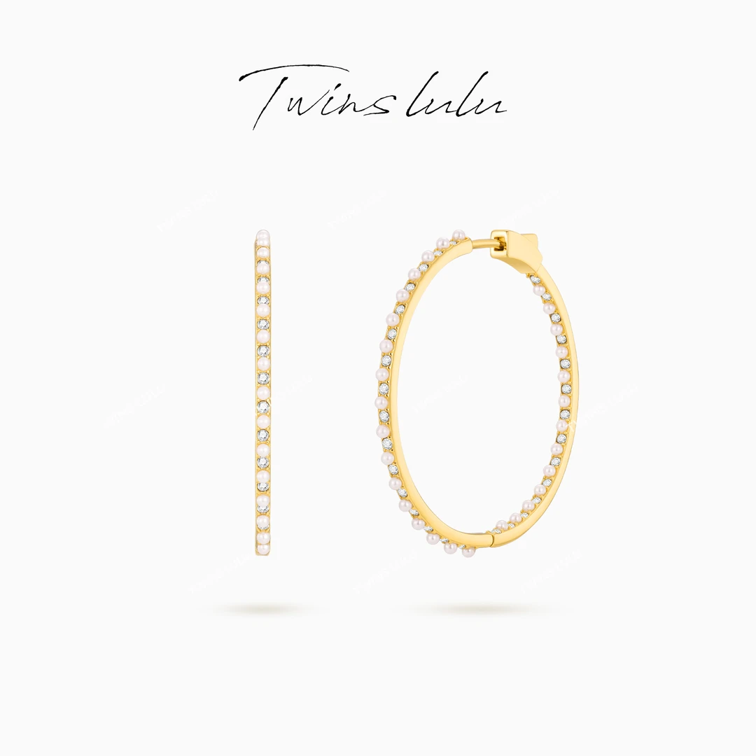 TWINS LULU 镀K金 秋上新 轻奢气质存在感圈圈珠珠耳环TSL2548