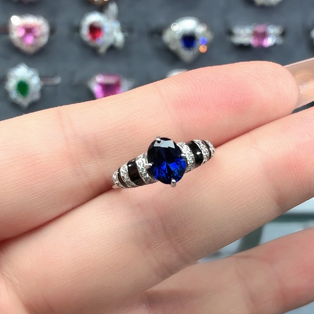 925银培育皇家蓝色宝石