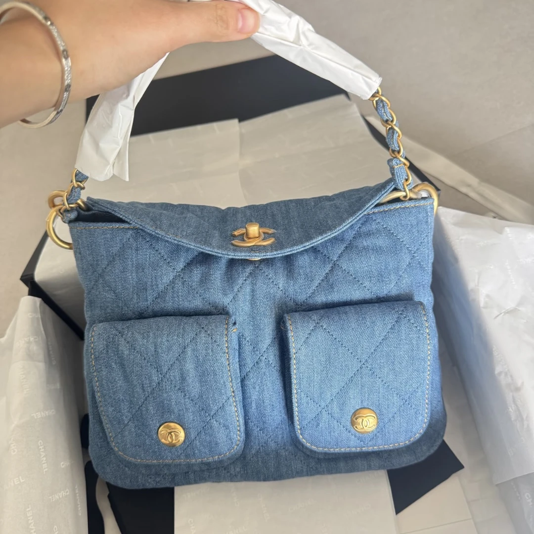 99新 Chanel/香奈儿 艾瑟尔奢品/25p丹妮牛仔嬉皮hobo/hl90