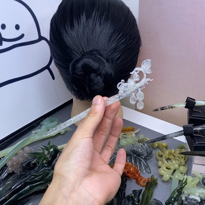 一***倍蛇纹石玉合金发饰