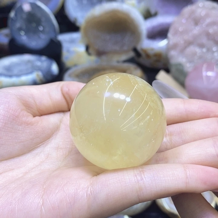 未镶嵌珠宝半成品紫晶冰州黄球