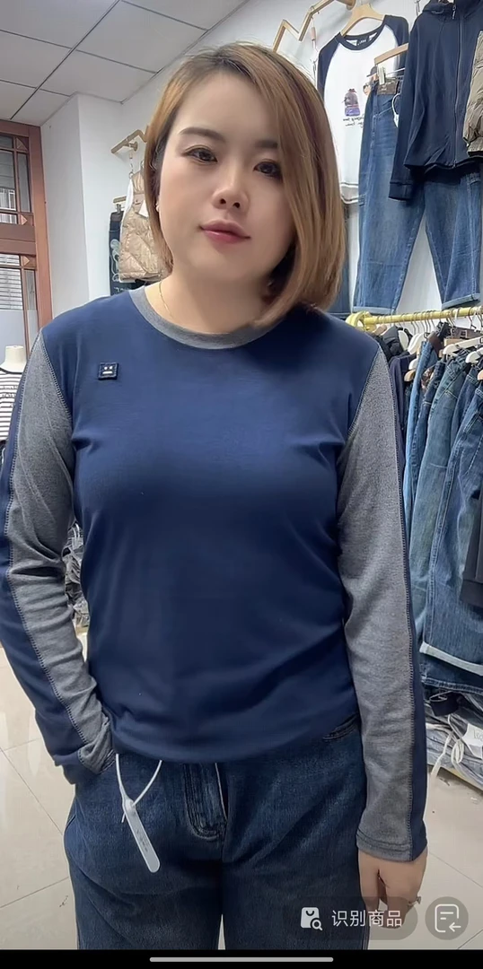 【现货新款】应季女装大码圆领拼接T恤803