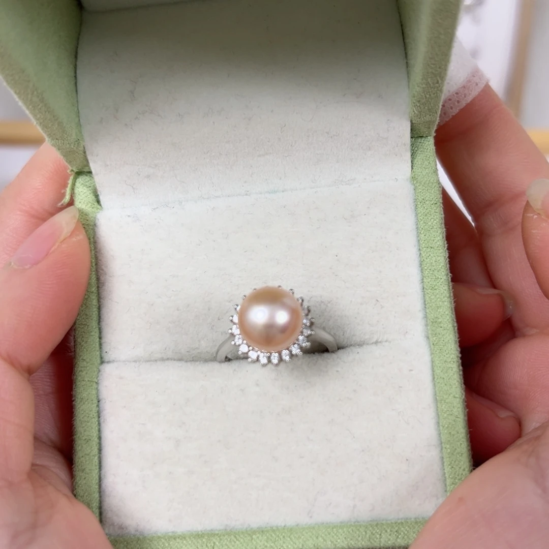 淡水珍珠戒指银S925镶嵌