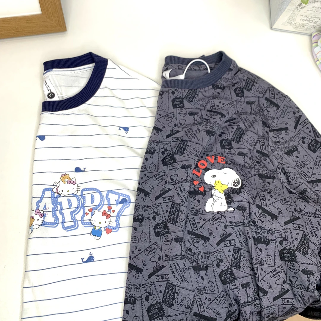 【宽松款】秋季新款减龄潮复古文艺范印花弹力圆领长袖t恤女上衣