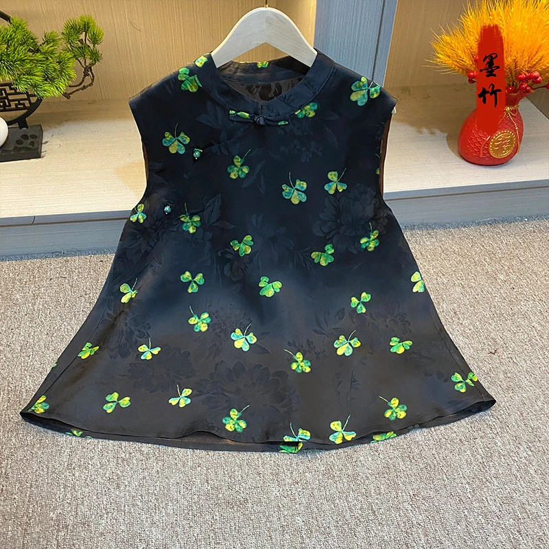 【71018】新中式中国风国潮高级感气质休闲女士上衣百搭提花娃娃衫