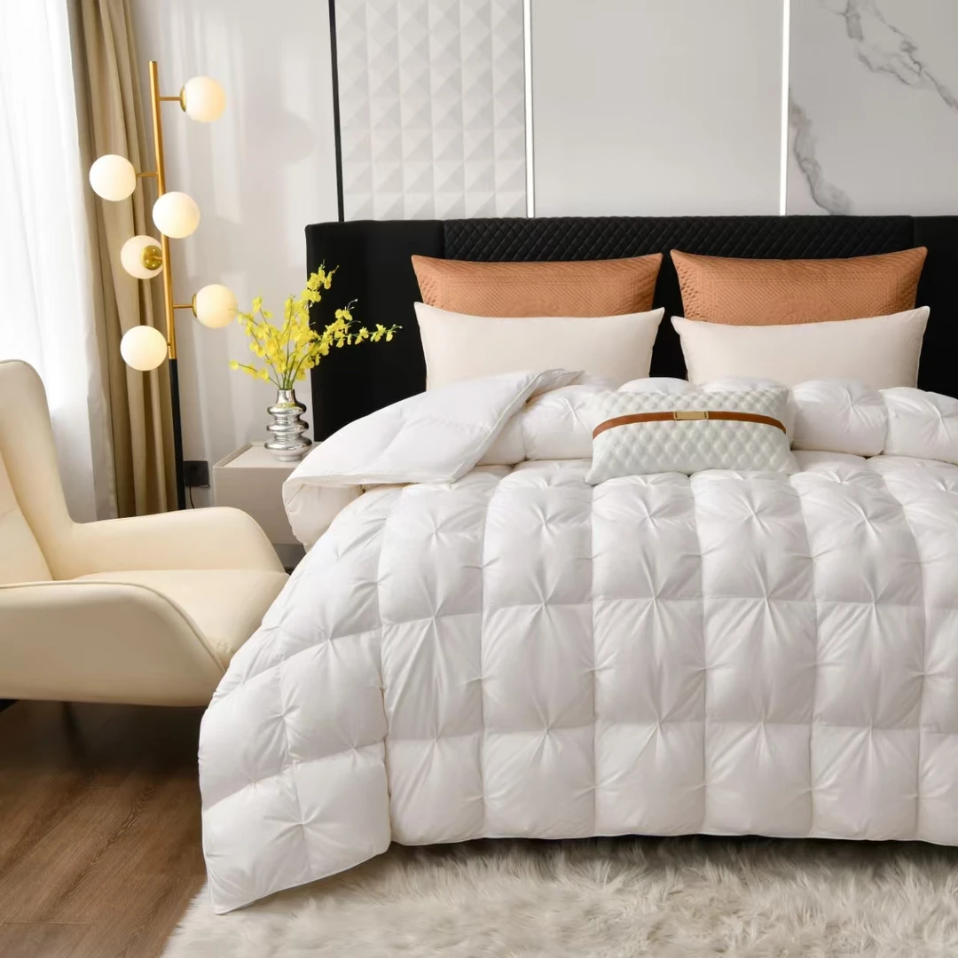 西伯利亚100% 白 鹅 绒丝被芯高档绒丝被秋冬被防螨静音轻盈蓬松