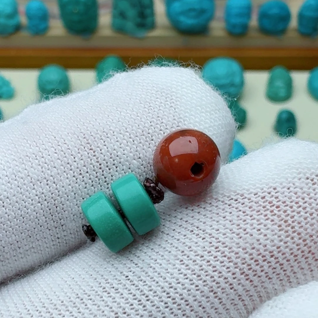 n***堂南红玛瑙直切隔片对珠6未镶嵌