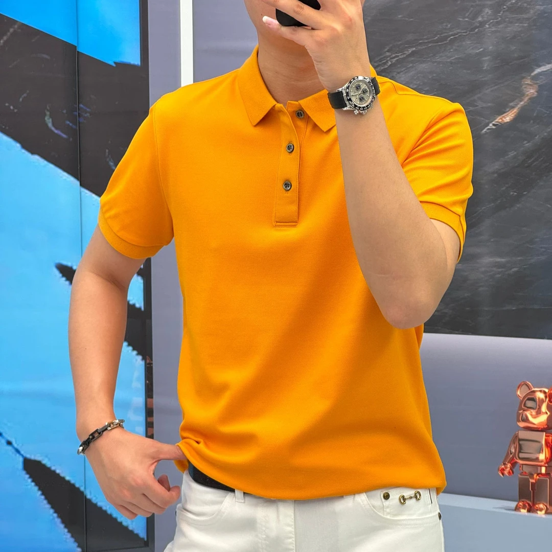 25夏季（轩诚）POLO衫针织高品质休闲朱地棉经典纯色夏季短袖男款